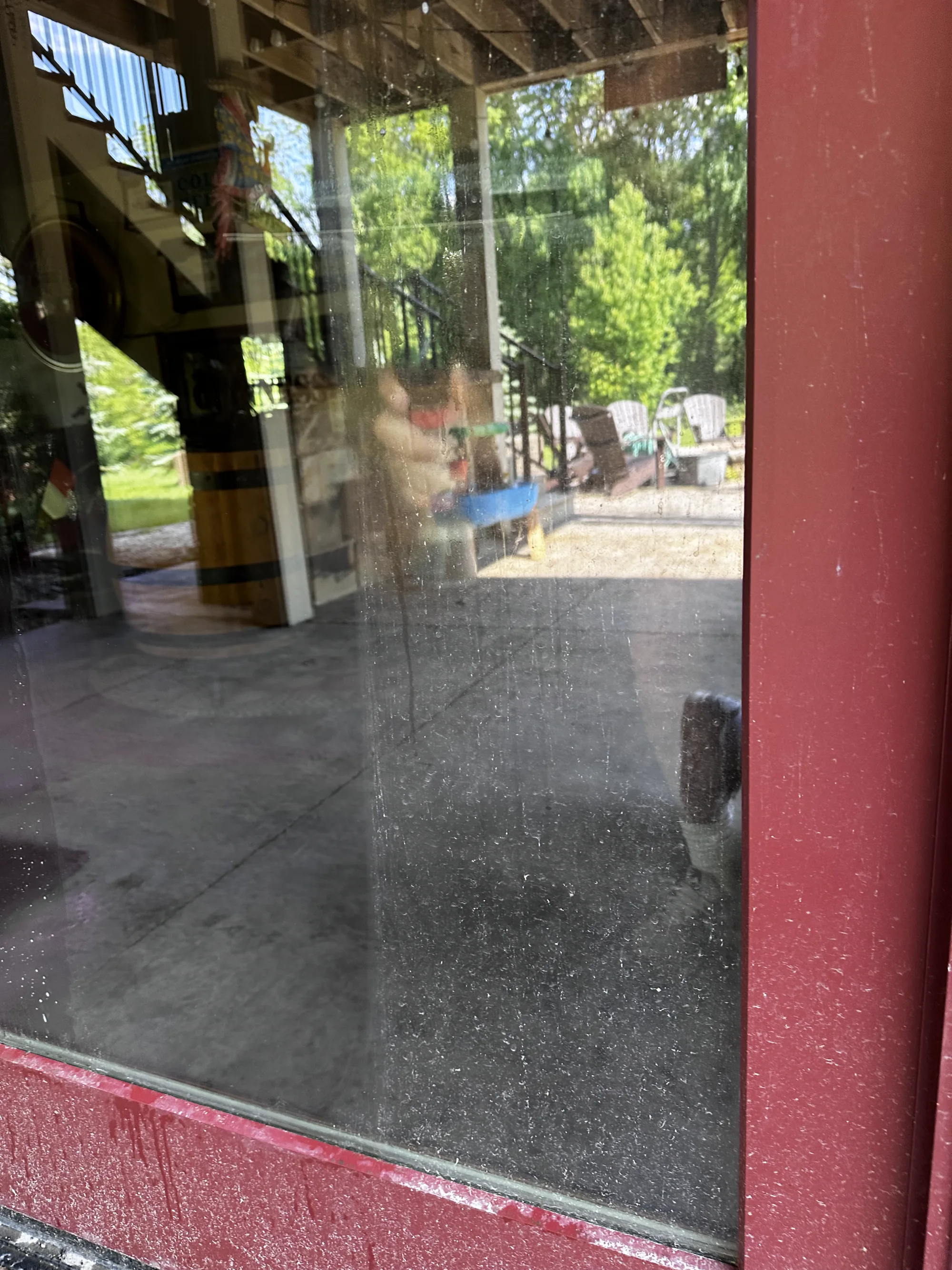 Before and after of professional exterior window cleaning on a Madison area home
